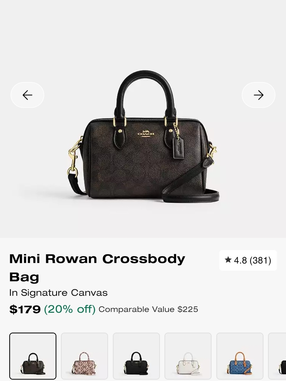 Coach Mini Lillie Carryall Crossbody Bag - Black/Brown EXCELLENT Condition